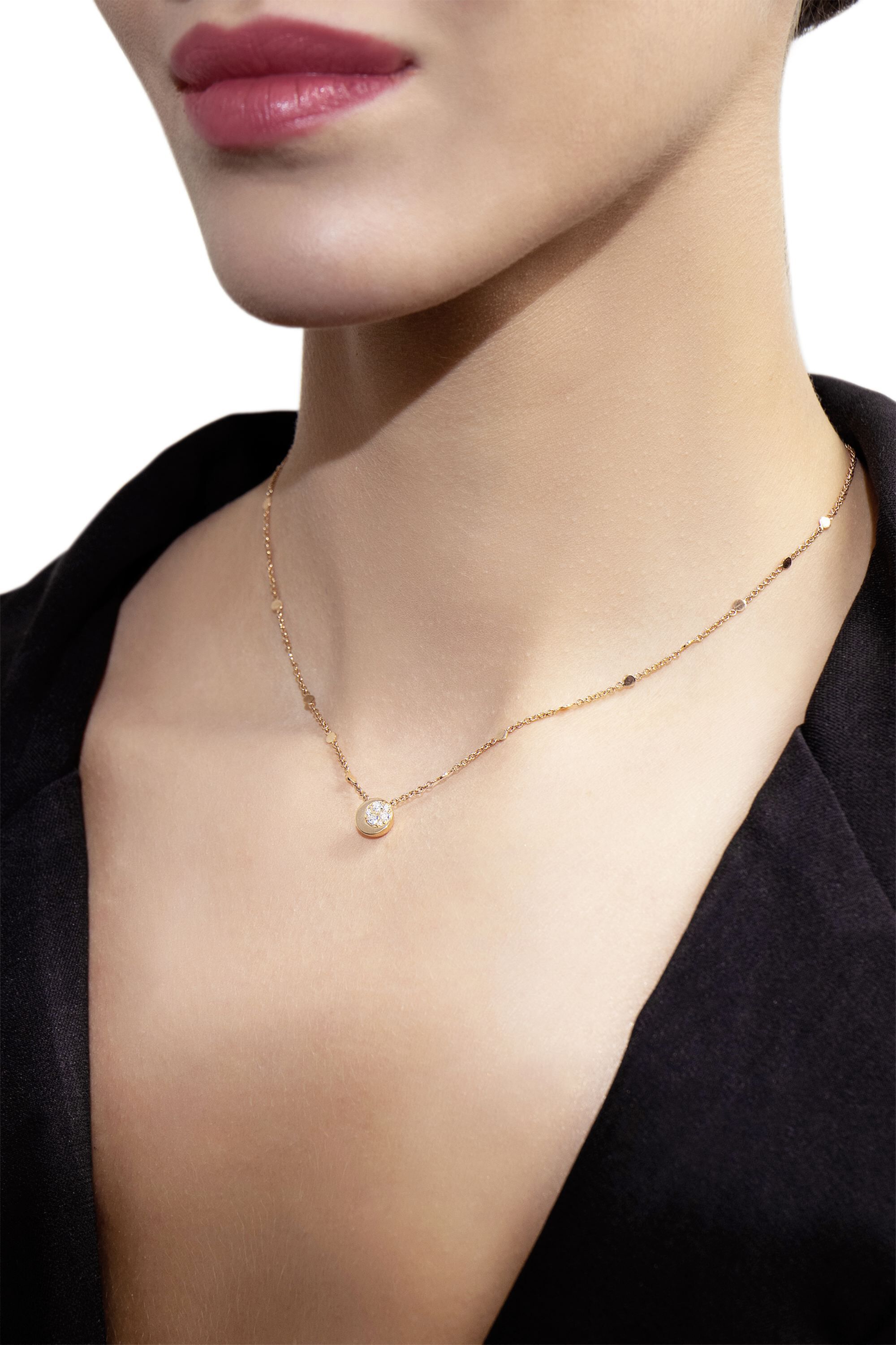 Pink gold necklace discount